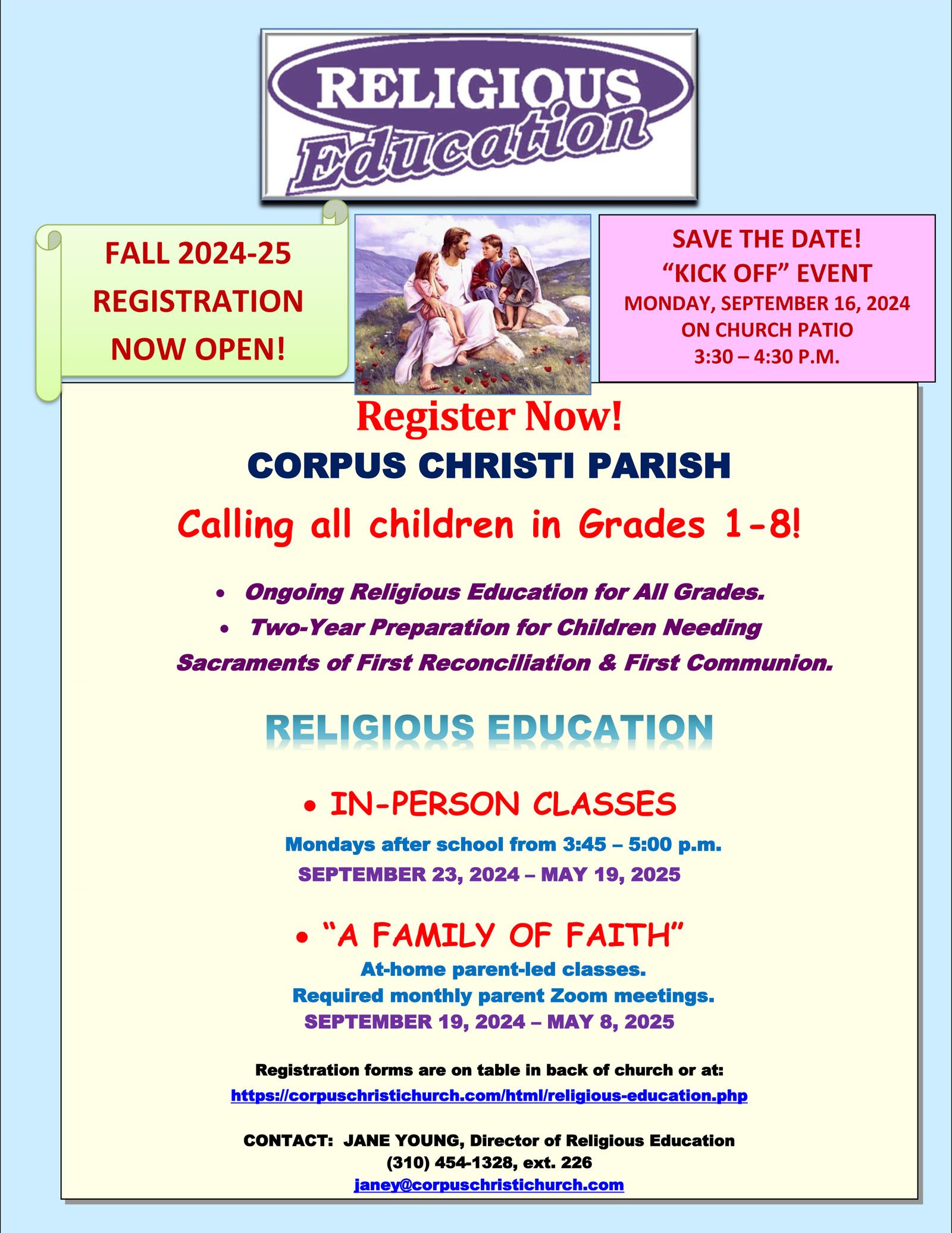 bulletin ad religious ed with kickoff 2024-2